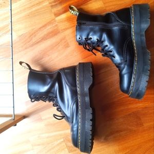 Doc Marten Jadon Smooth Leather Platform Boots (Black)